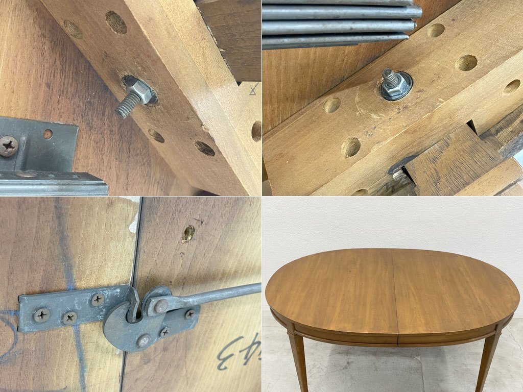 〓 USビンテージ オーバル エクステンション ダイニングテーブル US Vintage OVAL EX Dining Table ヘリテイジデザイン 伸長板3枚付属の画像10