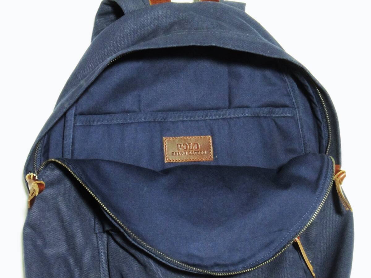 新品 POLO RALPH LAUREN 国内正規店品 ポロ ラルフローレン ネイビー 紺 ポロベア キャンバス バックパック リュックサック