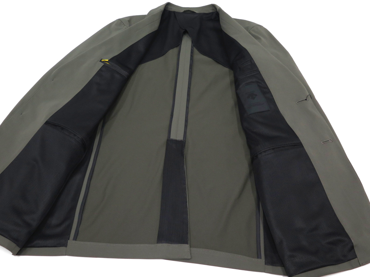 6077●DESCENTE デサント●7724 新品 【吸汗速乾】 SOLOTEX使用 スタイリッシュ ストレッチスーツ モスグリーン/YA6の画像5