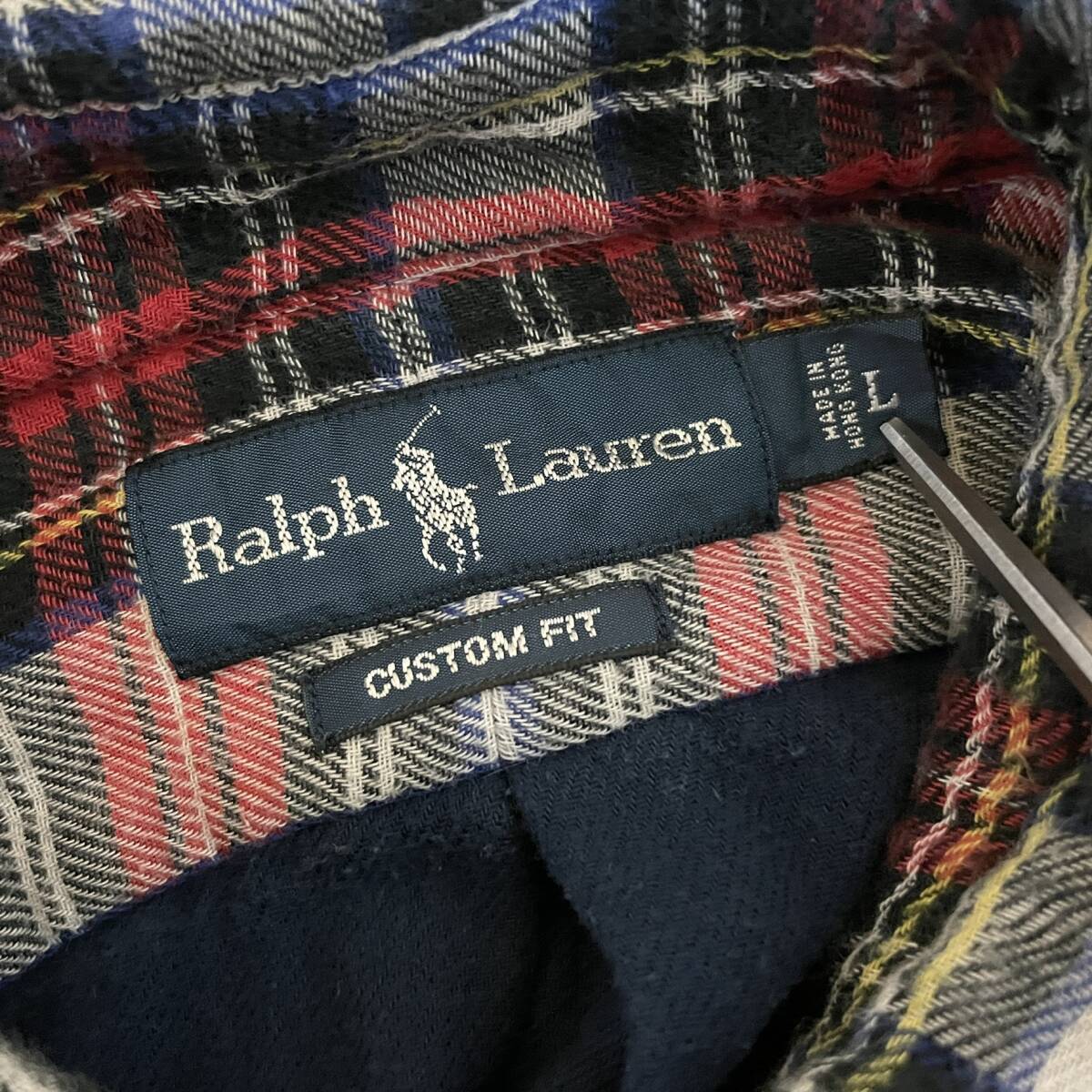 POLO RALPH LAUREN ポロラルフローレン チェックシャツ 長袖 ボタンダウン コットン メンズ L_画像6