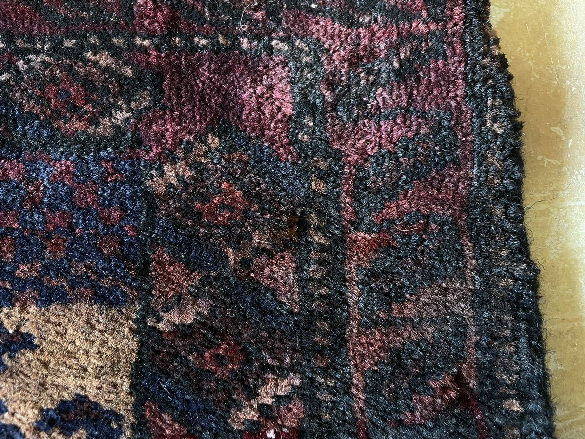 ￥25,000→￥16,000 スペシャル価格 124×85cm 手織り 絨毯 カーペット ヴィンテージ ラグ ペルシャ絨毯 アウトレットの画像10