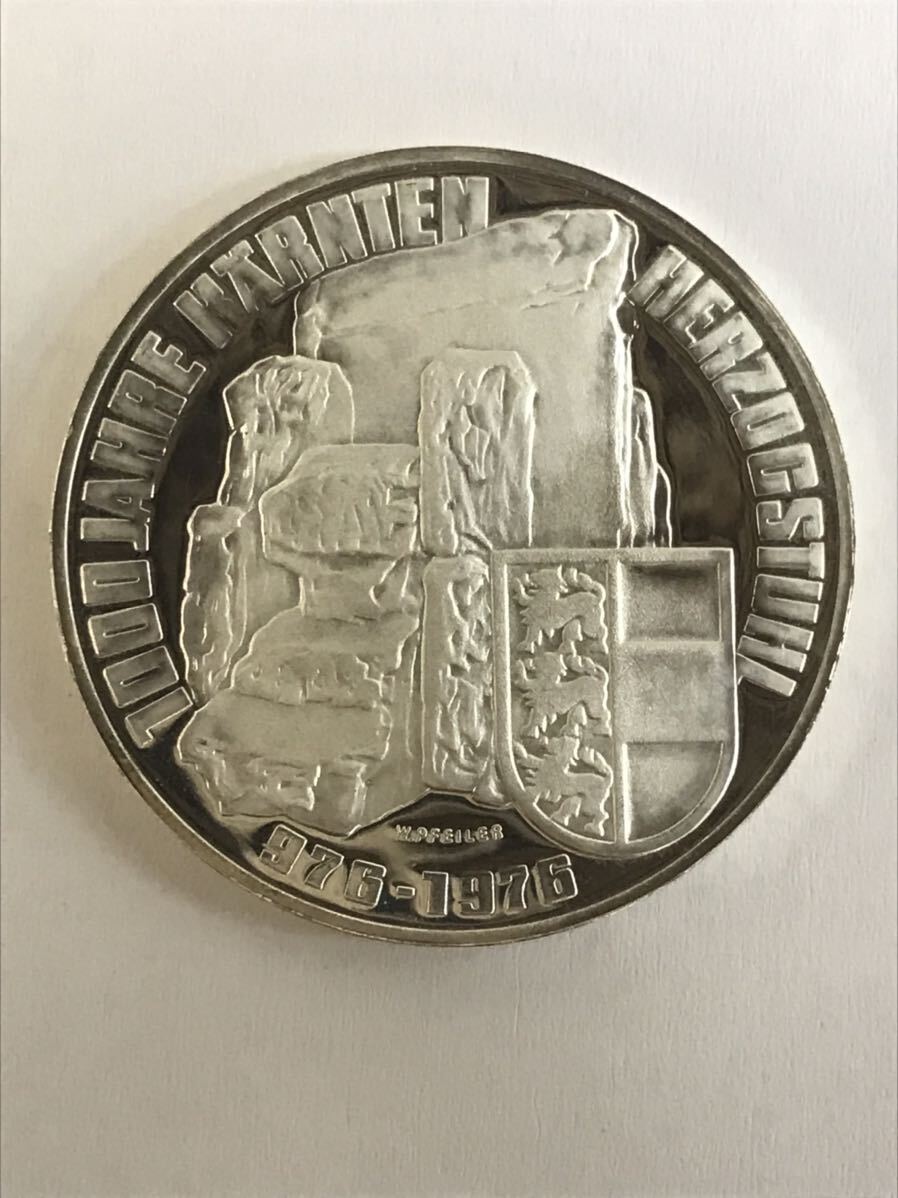 1円〜 美品 1976年 オーストリア ケルンテン建国1000周年記念 100シリング銀貨 記念銀貨 ケルンテン公の玉座※説明文内画像有ります。_画像2