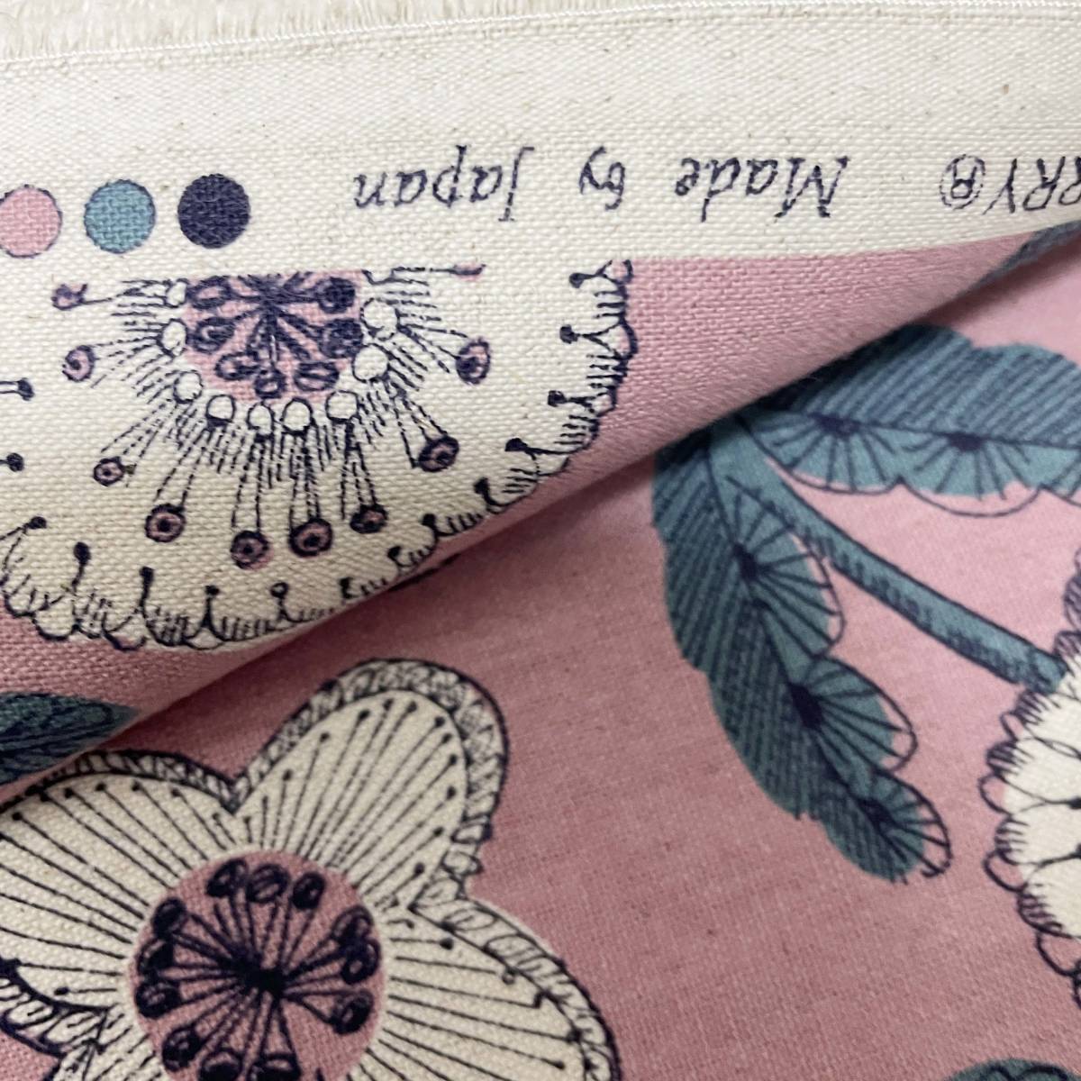  line .. Northern Europe manner pink base floral print flap cotton flax canvas cloth cotton linen cloth modern approximately 1m