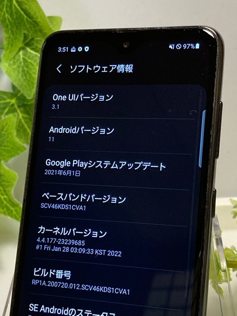 SIMフリー☆ Samsung Galaxy A20 SCV46 ブラック★ au SIMロック解除済み Android 11 ※パネルちょい浮き 送料無料 A5715_画像9