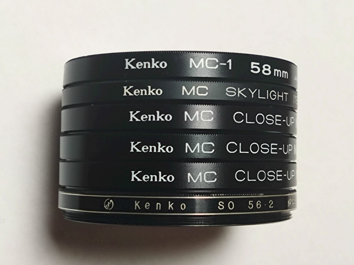 Kenko MCレンズフィルター　58mm 6枚　SKYLIGHT SO56.2YA3 CLOSE-UP No.2 CLOSE-UP No.1 MC-1 ケース4個付_画像1