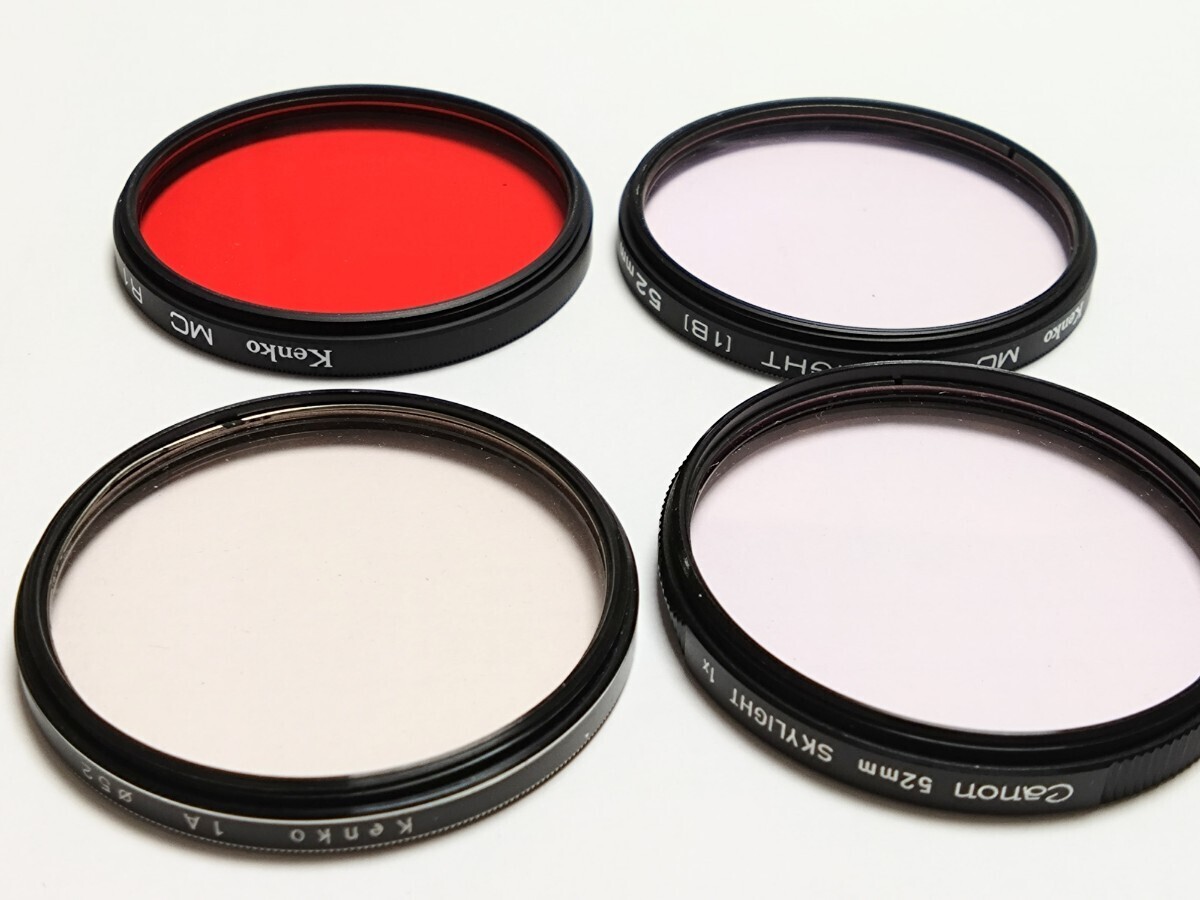 Canon Kenko MCレンズフィルター　52mm 4枚　SKYLIGHT RED 1A 1B R1 ケース2個付_画像7