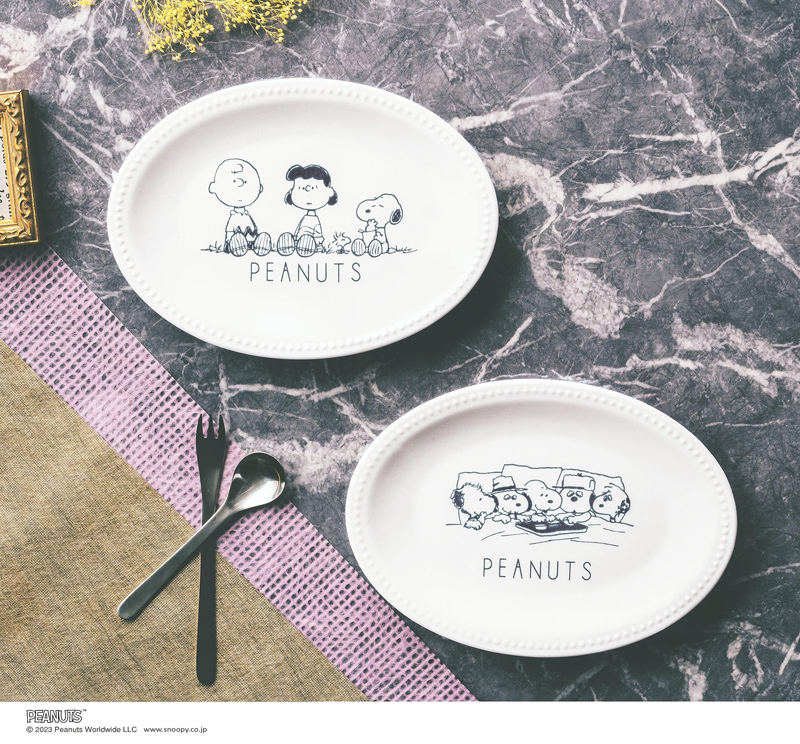 cookpad plus クックパッドプラス 2024年冬号付録 スヌーピー 磁器のオーバル皿 豪華2枚セット SNOOPY PEANUTS 新品 レターパック520円_画像1