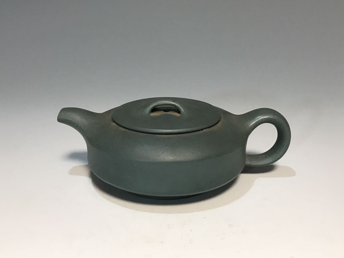 コレクター旧蔵品 緑泥紫砂 急須 中国宜興 茶道具 時代物 の画像1