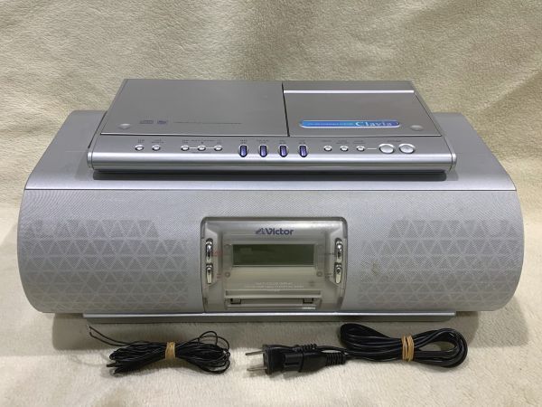 4-53-120 Victor ビクター CD/MD/カセット/ラジオ ポータブルシステム RC-X5MD-S ラジカセ(リモコン無し/再生録音OK)の画像1