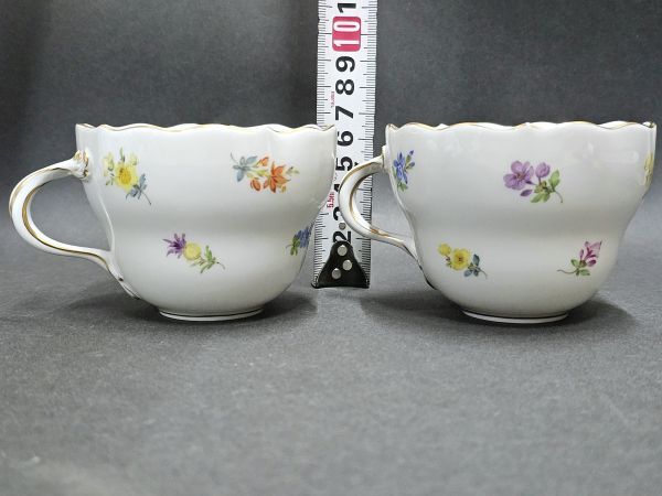 4-148-60　Meissen　マイセン　『散らし小花』　スキャタードフラワー　カップ＆ソーサー　2客まとめて★食器　