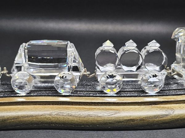 4-194-60 Swarovski SWAROVSKI паровоз ряд машина произведение искусства 6 пункт + направляющие имеется комплект * украшение произведение искусства интерьер направляющие имеется 