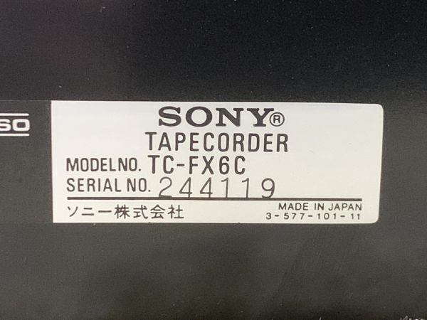 5-15-100 SONY ソニー カセットデッキ テープコーダー MODEL TC-FX6C 音響機器 TAPECORDER オーディオ機器(カセット再生OK)_画像10