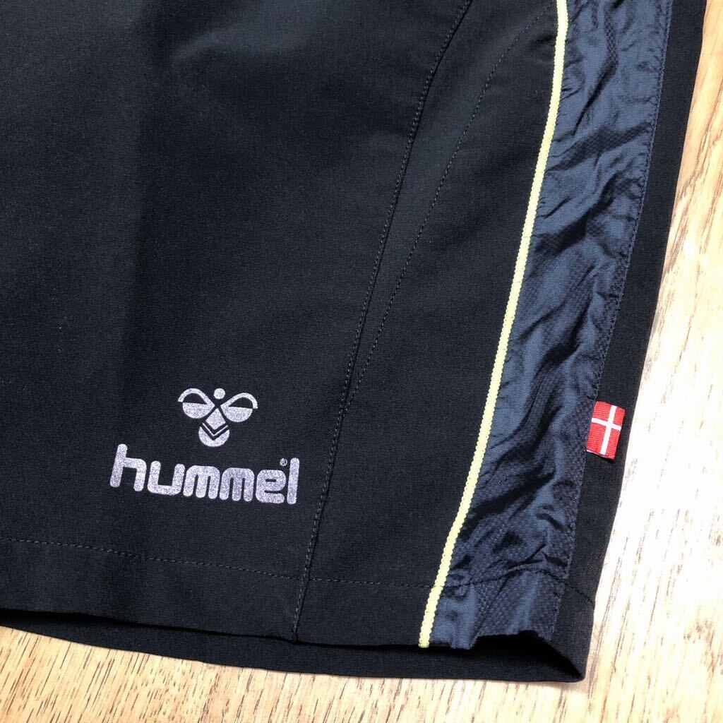 hummel /ヒュンメル /メンズL ハーフパンツ ショートパンツ 短パン ボトムス ロゴプリント 黒 トレーニング スポーツウエア _画像4