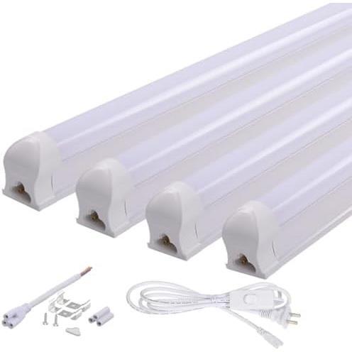 一体式LED蛍光灯_4本 器具一体式 LED蛍光灯 直管 40W型 2300LM 昼光色 120cm 100V/200V対応 低ノイズ 耐高温 低放熱 取付簡単 リフォームの画像1