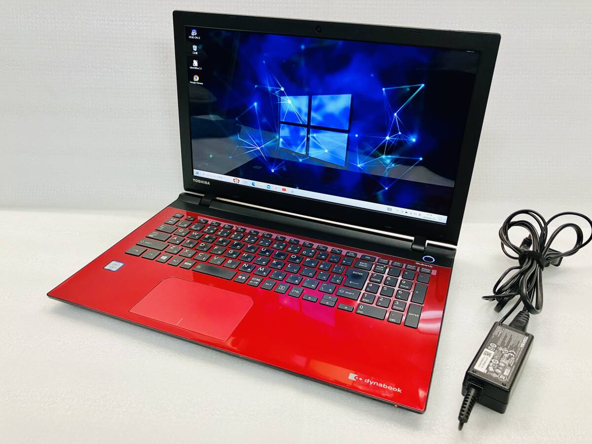 R7786C【USED】TOSHIBA T55/UR PT55URP-BWA モデナレッド/15.6型フルHD/Core i3/メモリ4GB/HDD1TB/Win10/ブルーレイ/WebCam/Bluetooth/_画像1