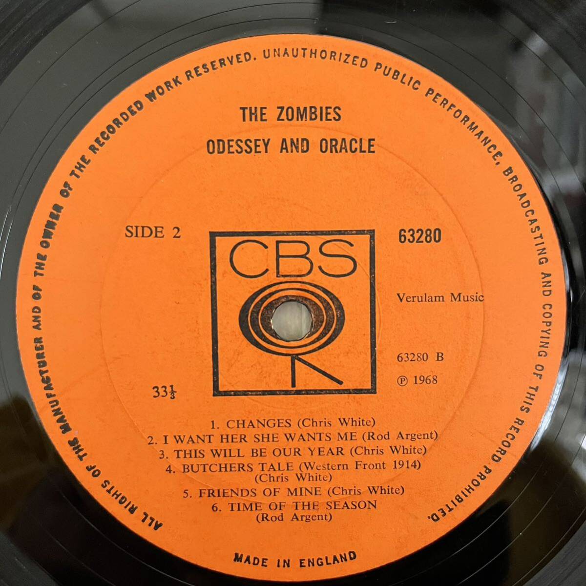 ★［英原盤］The Zombies/Odessey and Oracle UKオリジナル Mono!★マト1/1！★幻の超ギガレア盤!★超希少マニア垂涎盤!★全曲再生確認済みの画像7