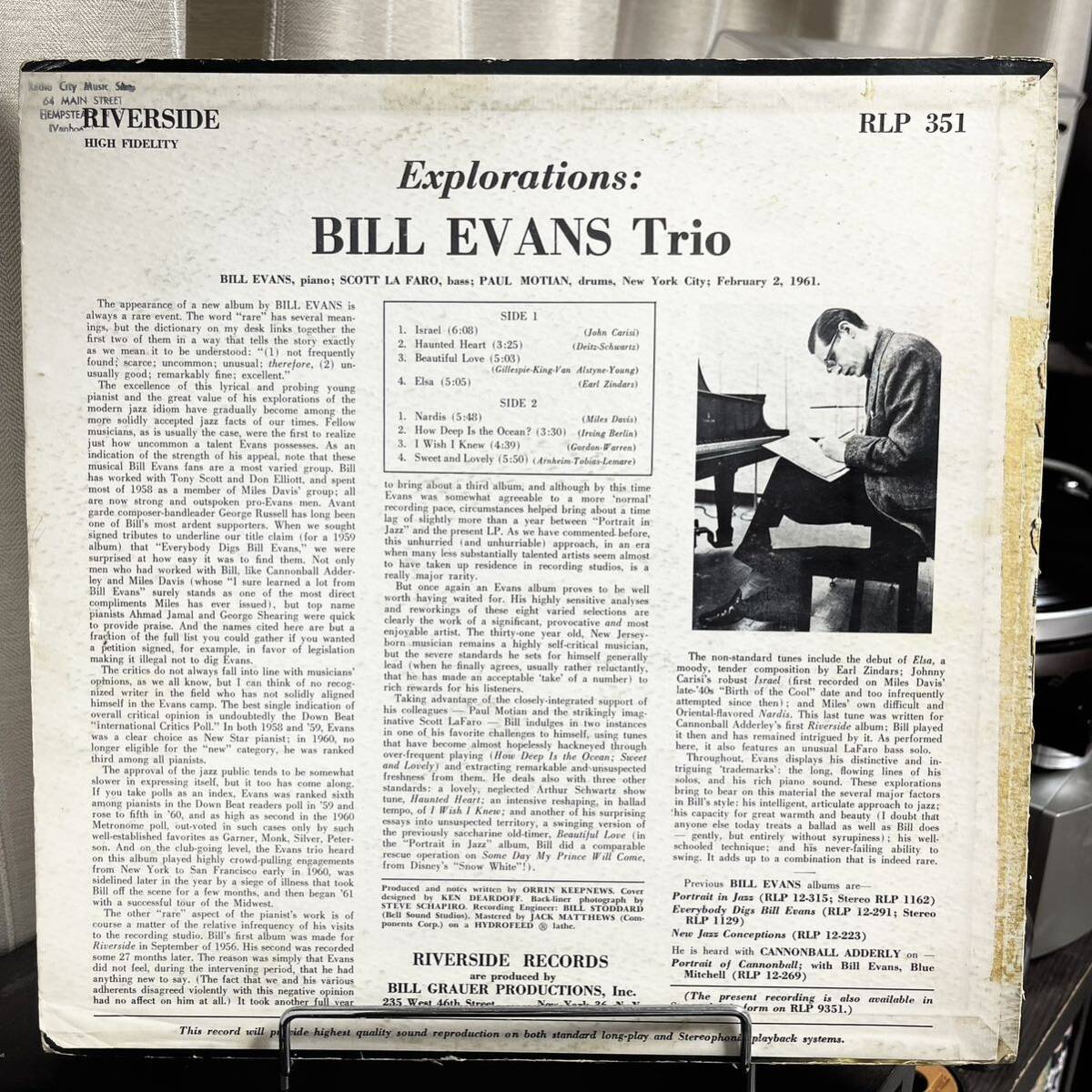 ★［米原盤］Bill Evans/Explorations USオリジナル！Mono! 超ギガレア青大ラベル★RLP351★両面DGあり！★超人気リバーサイド四部作！の画像10