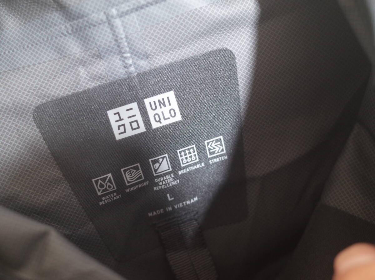 メンズ pj794 UNIQLO ユニクロ ブルックテック パーカー ジャケット L ブラック 黒 フーディー _画像3