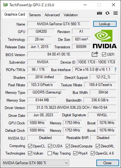 PALIT GeForce GTX980Ti JETSTREAM 6G GDDR5 384bit 動作確認済み グラフィックボード 本体のみ 送料無料の画像5