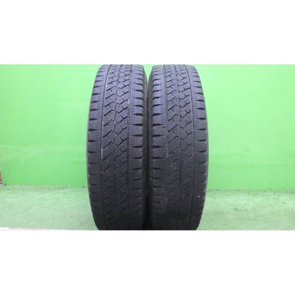 ブリヂストン BLIZZAK VL1 195/80R15 107/105L LT 日本製 2本SET■2021年製7分山スタッドレス■中古 シワ,ブロック傷あり■帯広市手渡し可_画像1