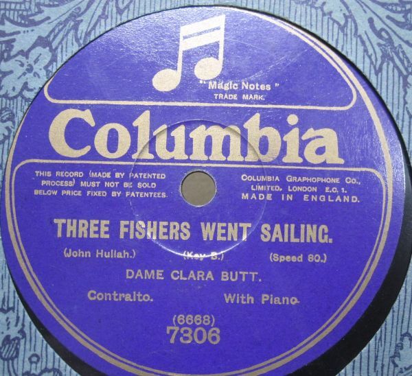 12inSP・英国盤・デイム クララ バットDame Clara Butt・The Enchantress(J. L. Hatton)/Three Fishers went sailing(John Hullah)・240452の画像4