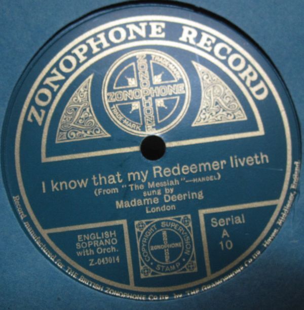 12inSP・英国盤・マダム ディアリングMadame Deering・ヘンデル,メサイアI know that my Redeemer liveth/ハイドンWith Verdure Clad・A-48の画像3