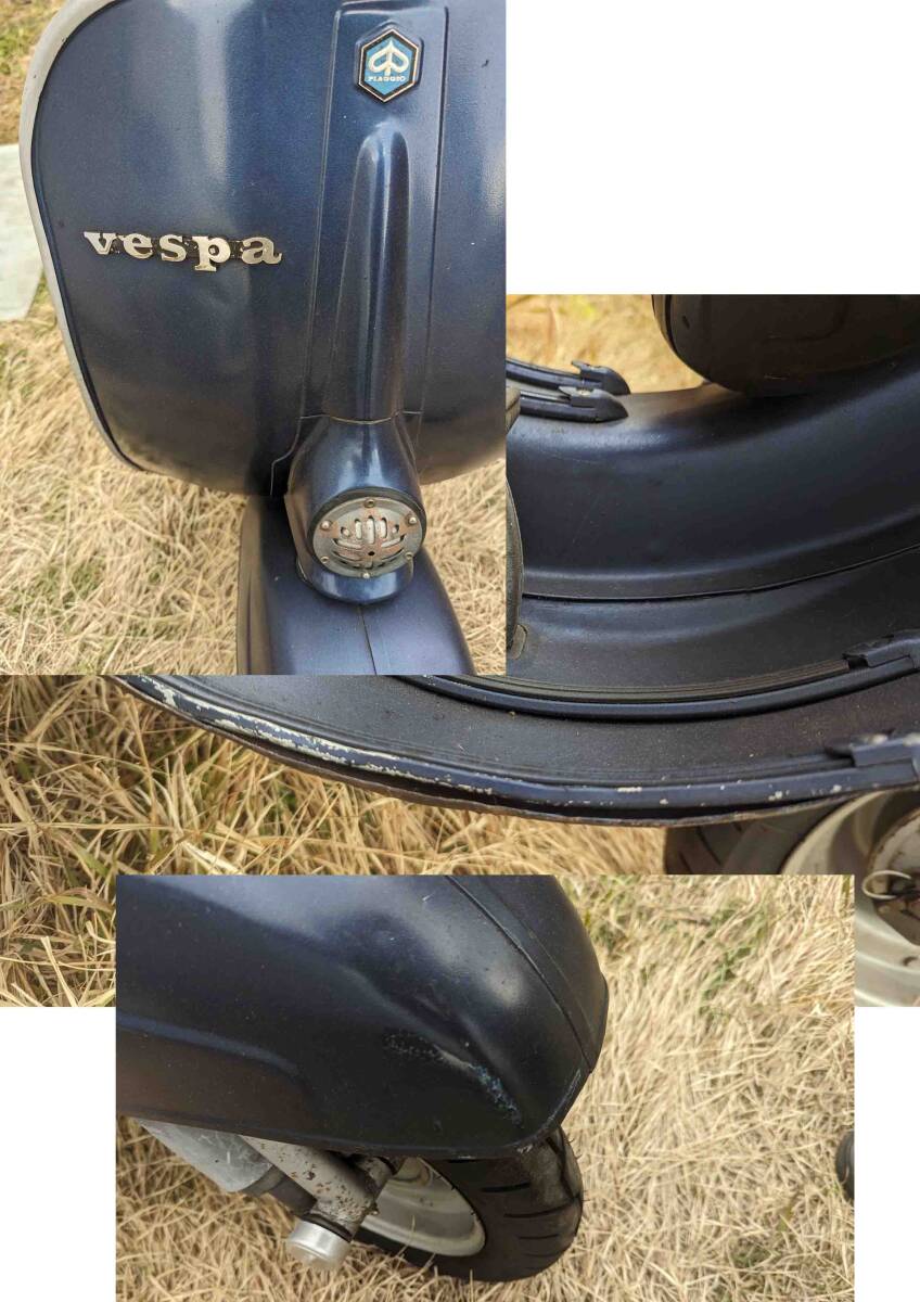 マフラー ワイヤー新品 電装系チェック済み piaggio Vespa 50S ベスパ 50cc 原付 ビンテージ ハンドシフト スクーター 車体 ピアジオ の画像2