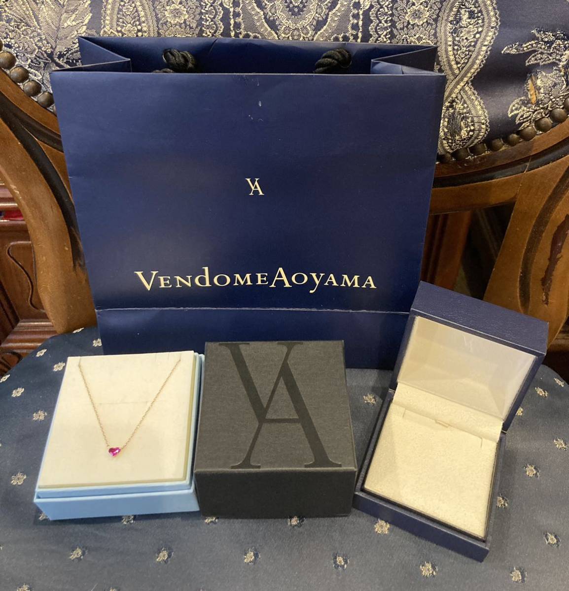  Vendome Aoyama VENDOME колье K10PG аксессуары рубин Heart коробка бумажный пакет лента упаковка подарок 