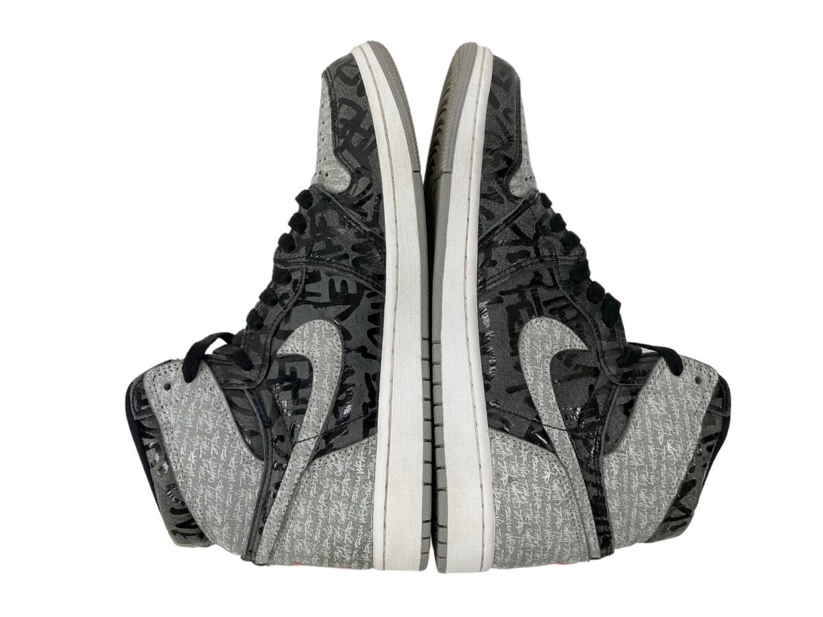 NIKE ナイキ AIR JORDAN 1 RETRO HIGH OG エア ジョーダン 1 レトロ レベリオネア スニーカー 555088-036 27cm US9 黒×白×グレー/028_画像4