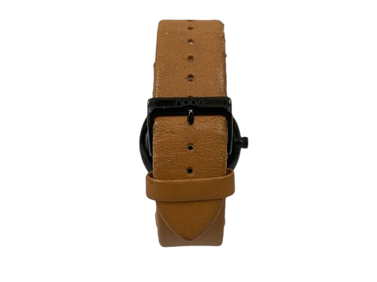 NOON (n-n) wristwatch list watch leather strap tea × black band deterioration 49-006-286 Brown black men's /078