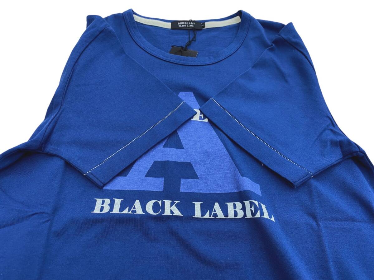 BURBERRY BLACK LABEL (バーバリーブラックレーベル) アーチロゴプリント Tシャツ 半袖 D1P01-600-25 サイズ2 ブルー メンズ/009_画像7