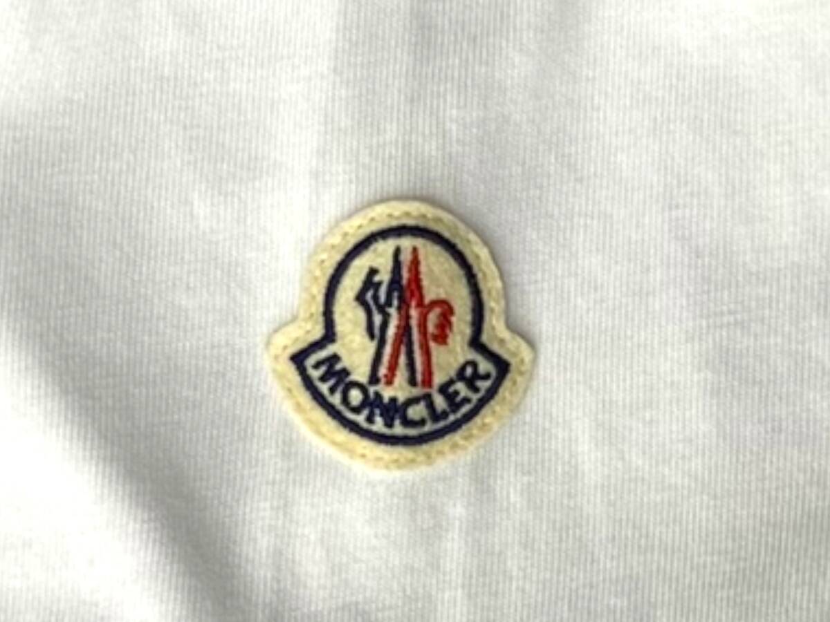 MONCLER (モンクレール) フロントロゴ 長袖Tシャツ ロンT S ホワイト メンズ/009_画像3