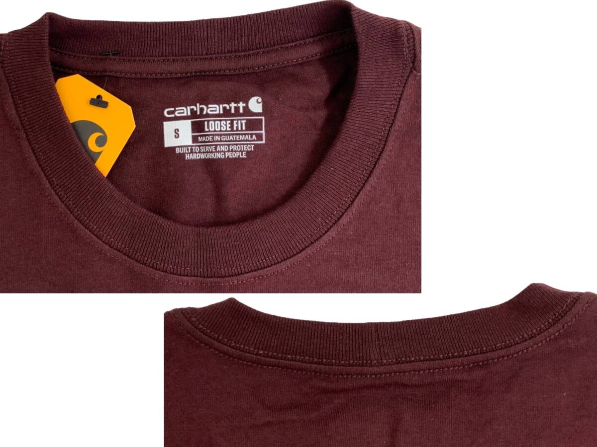 Carhartt (カーハート) Loose Fit S/S POCKET T-SHIRT ルーズ フィット ヘビーウェイト ポケットTシャツ K87-M 半袖 S エンジ メンズ/004_画像8