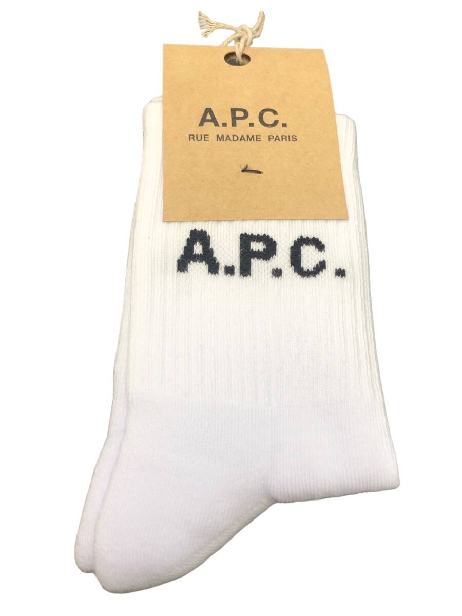 A.P.C. (アーペーセー) 靴下 ソックス Lady's Sky F Socks COFCG クルーソックス F21039 AAB 22.5～24.5cm 白 ホワイト(TN) レディース/025_画像2