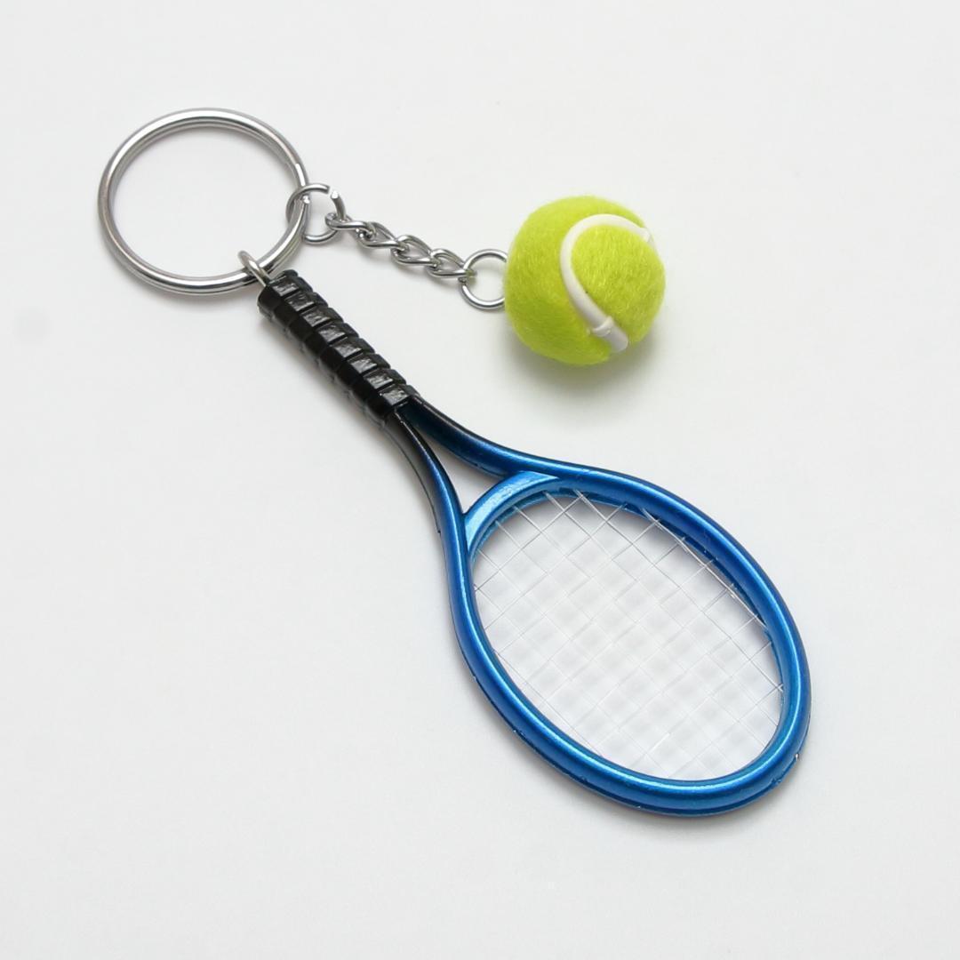 ミニチュア・テニスボールとラケットのキーホルダー　３点セット_画像7