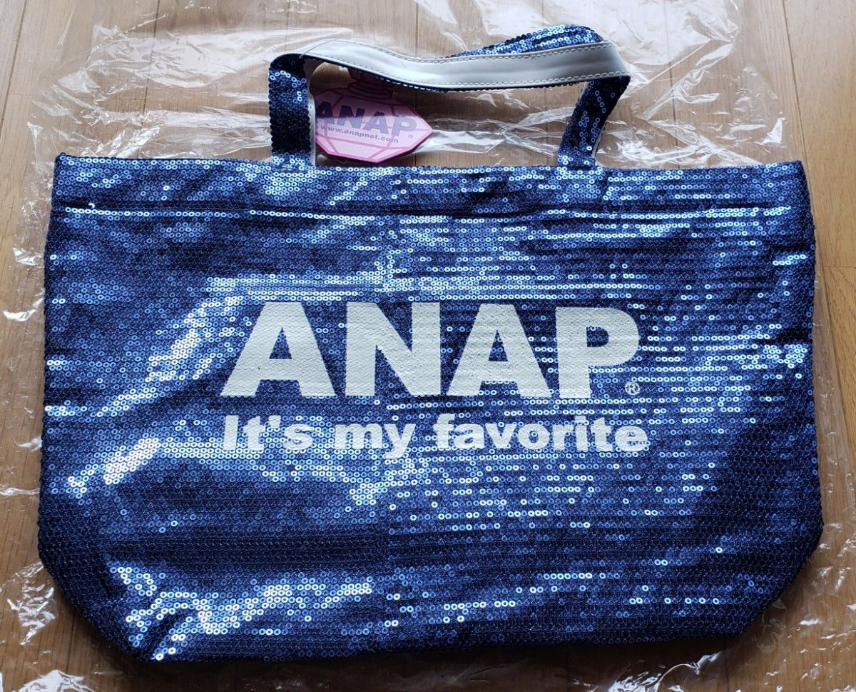 □4月限定価格□新品未使用 ANAP ラメ生地 トートバッグ ブルー