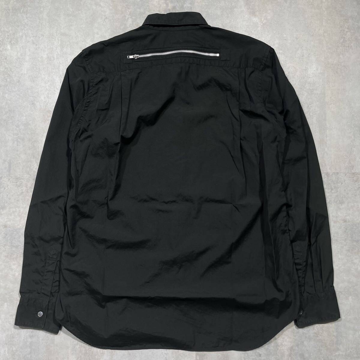 希少 COMME des GARCONS SHIRT コムデギャルソン シャツ ■2005年代 川久保怜 ■背面 ジップ 角襟 シェルボタン ■長袖シャツ ヴィンテージの画像2