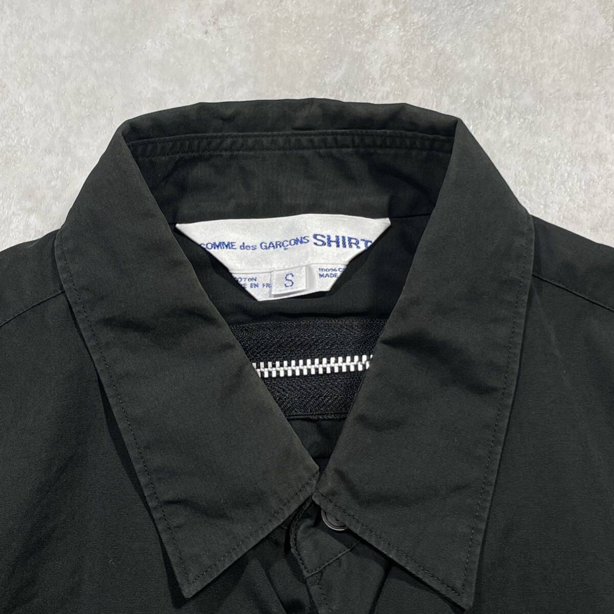 希少 COMME des GARCONS SHIRT コムデギャルソン シャツ ■2005年代 川久保怜 ■背面 ジップ 角襟 シェルボタン ■長袖シャツ ヴィンテージの画像3