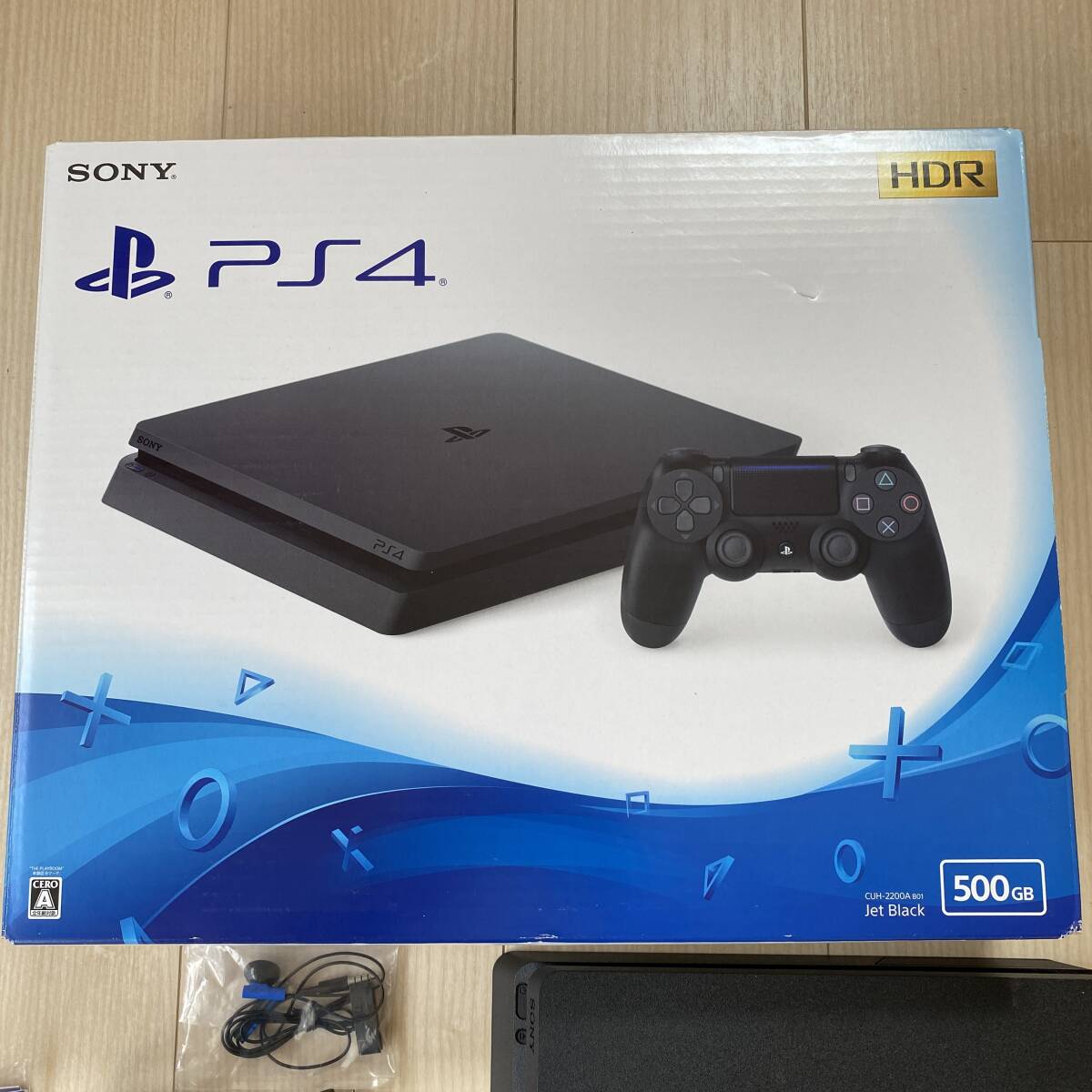 スピード発送！ PS4 ブラック 500GB CUH-2200A Ver11.02 動作確認済み SONY ☆本体、コントローラー、ケーブル☆ 初期化済み_画像2