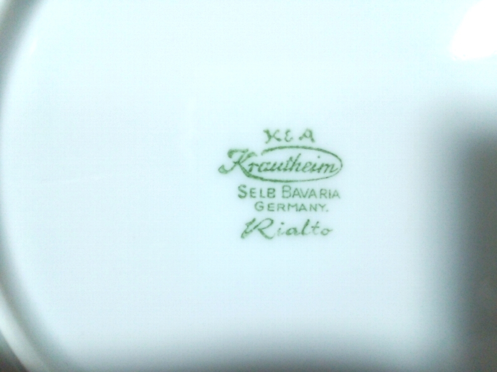 ★【一美堂】★ドイツ Krautheim(クラウトハイム)製★染付『ポット シュガーポット ミルクピッチャー 花器 大皿』５点☆の画像8