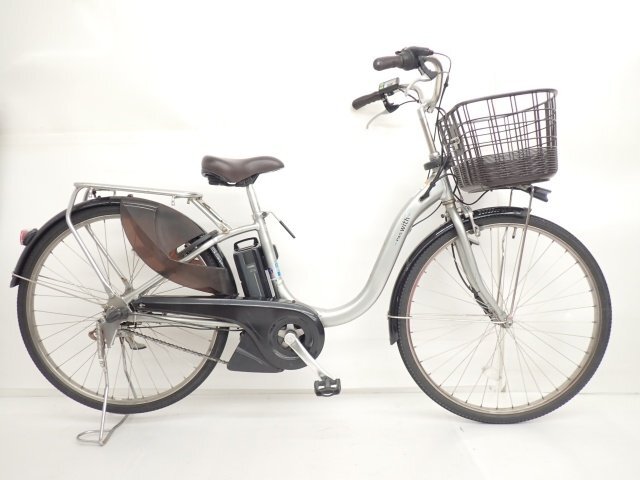 YAMAHA велосипед с электроприводом Pas with PAS With PA26W 26 type 12.3Ah салон 3 ступени переключение скоростей чистый серебряный рассылка / приход в магазин самовывоз возможно Yamaha * 6E1B5-1