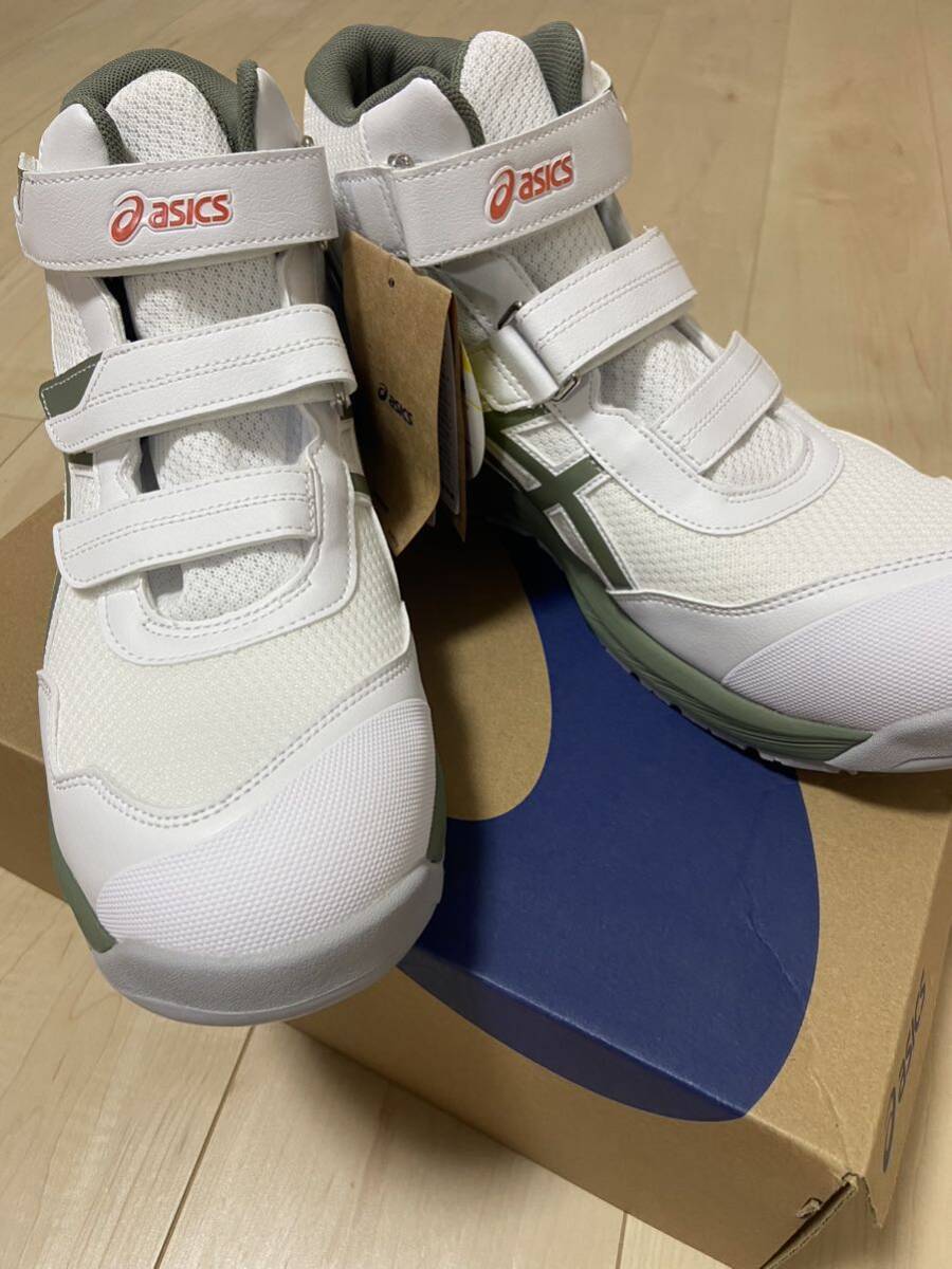 【新品】asicsアシックス 安全靴 ウィンジョブCP216 ホワイト×ライケングリーン 28.0cmの画像2