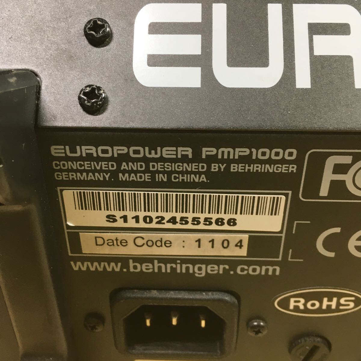 【送料無料】(041100G) BEHRINGER EUROPOWER PMP1000 ジャンク品の画像6