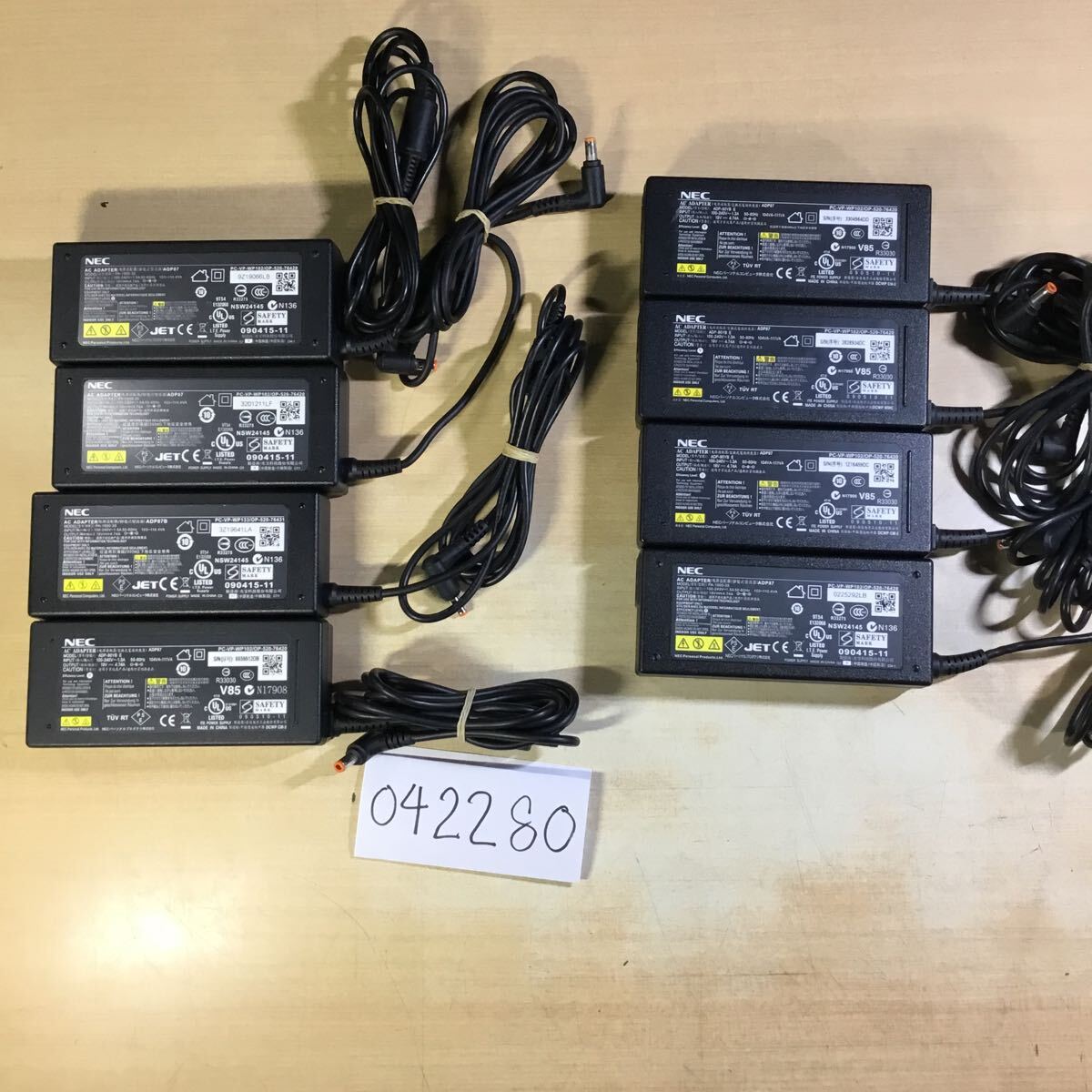 [ free shipping ](042280E) 8 piece set NEC AC Adapter ADP87 / ADP87B 19V4.74A genuine products AC adaptor glasses cable attaching secondhand goods 