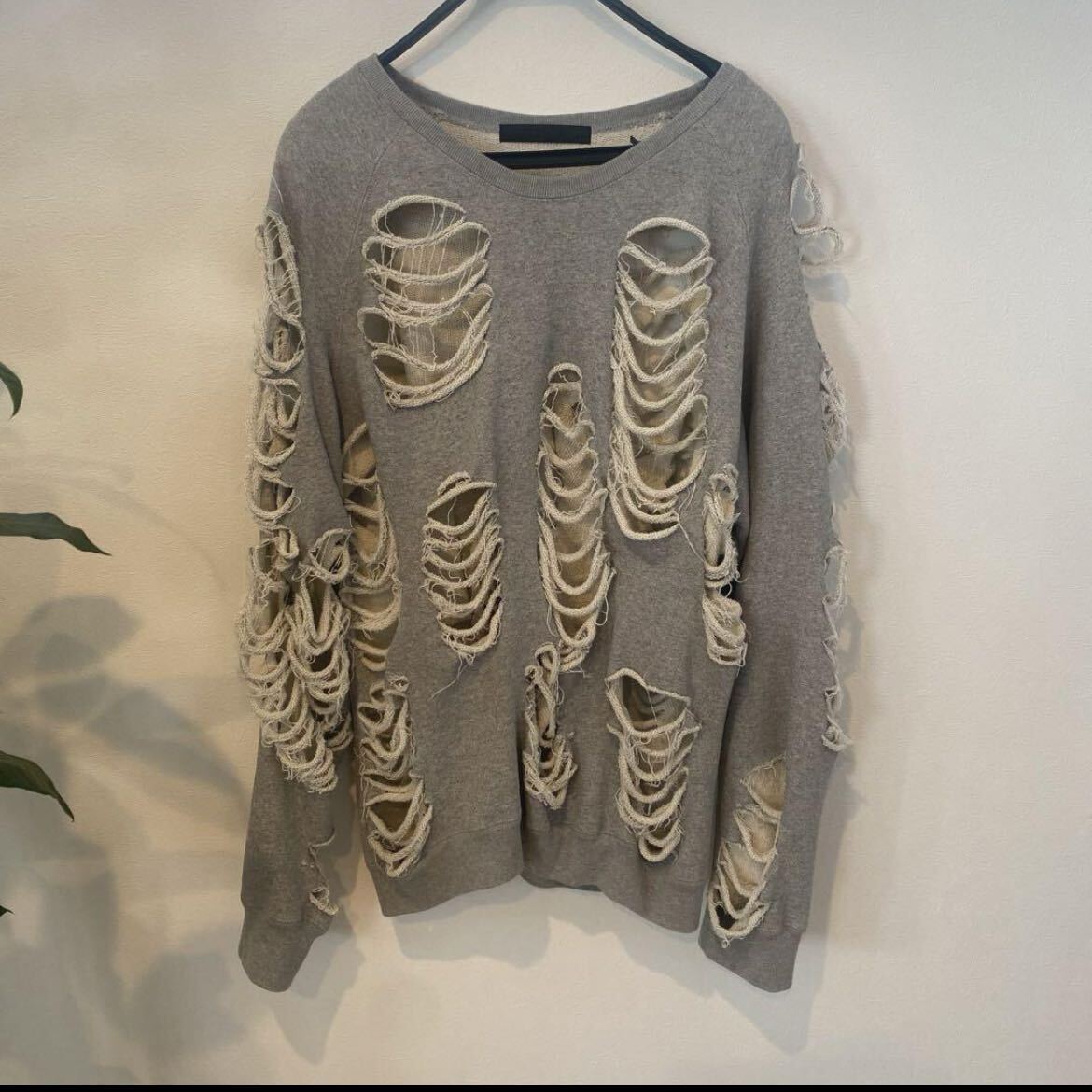 【新品未使用】JUN NAKAYAMA　DISTRESSED CREWNECK