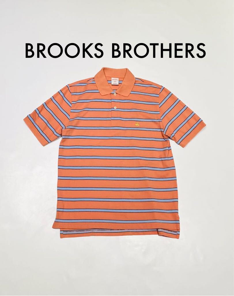 ブルックスブラザーズ/Brooks Brothers ボーダー柄 半袖ポロシャツ 鹿の子 メンズ 紳士服_画像1