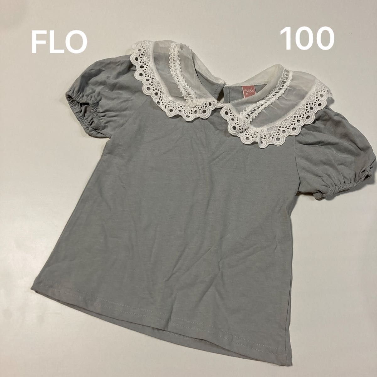 186 FLO シャツ 襟付き レース 半袖 子供服 7号 100サイズ
