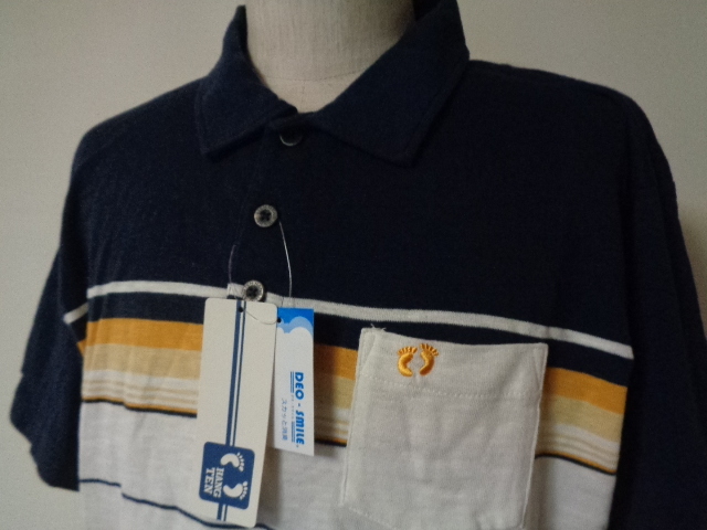  unused handle ton HANGTEN men's polo-shirt with short sleeves border LL size 