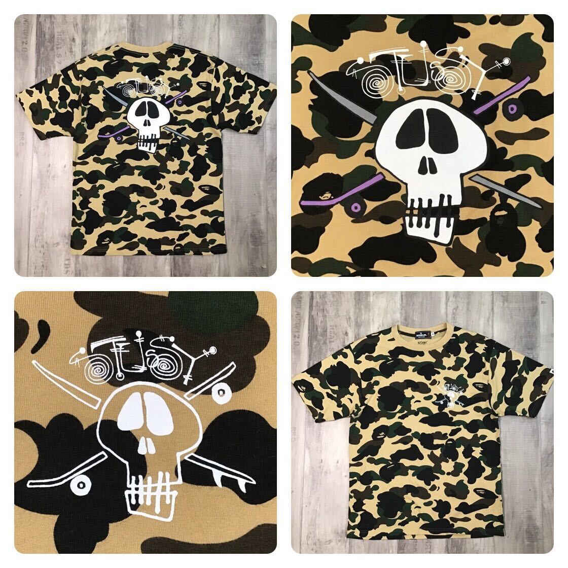 ★激レア★ BAPE × STUSSY SKULL LOGO Tシャツ Mサイズ a bathing ape エイプ ベイプ アベイシングエイプ ステューシー 1st camo w507_画像1