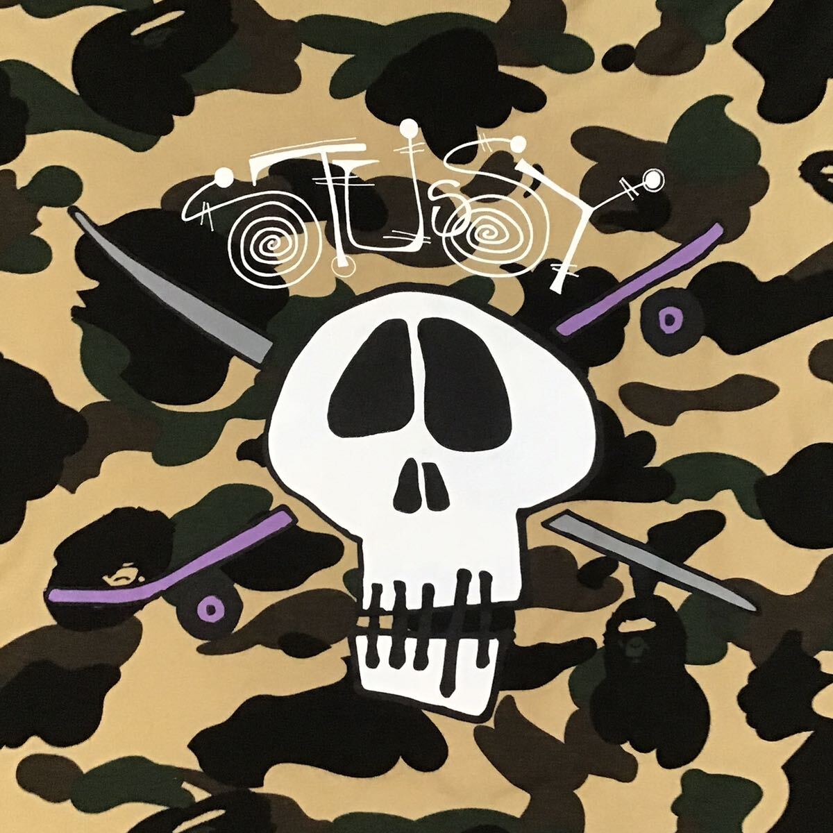 ★激レア★ BAPE × STUSSY SKULL LOGO Tシャツ Mサイズ a bathing ape エイプ ベイプ アベイシングエイプ ステューシー 1st camo w507_画像5